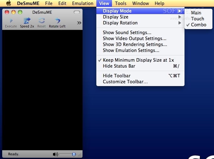 desmume emulator controls mac